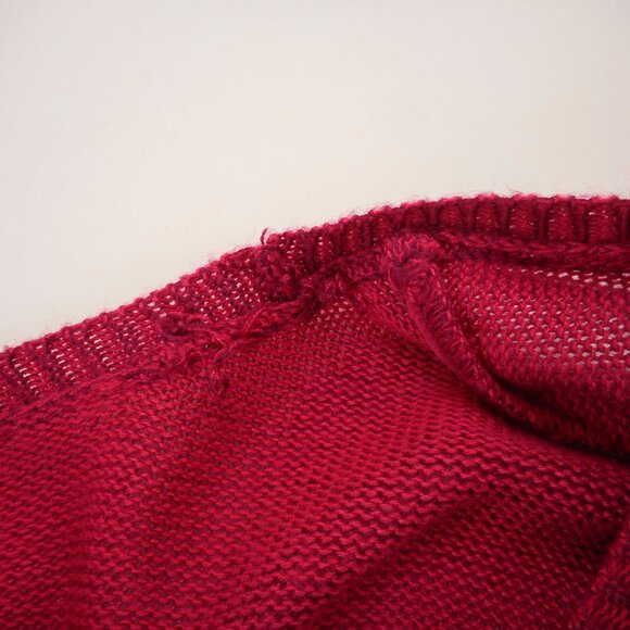 Chico's size 3 Women's XL Sweater Berry Red Wide Neck Cuff Sleeve Holiday - Picture 10 of 10